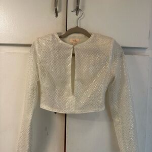 Cocho White Sequin Blouse